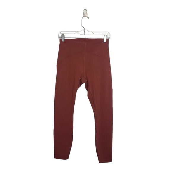 Lululemon Wunder Under Smoothcover High Rise Rust Orange Leggings 8 Women’s - Picture 2 of 13